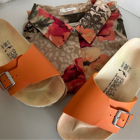 BOHO Birkenstock Catalina Orange Sandals Shoes Slides 39 8 8.5 minimal wear &… - Picture 13 of 16